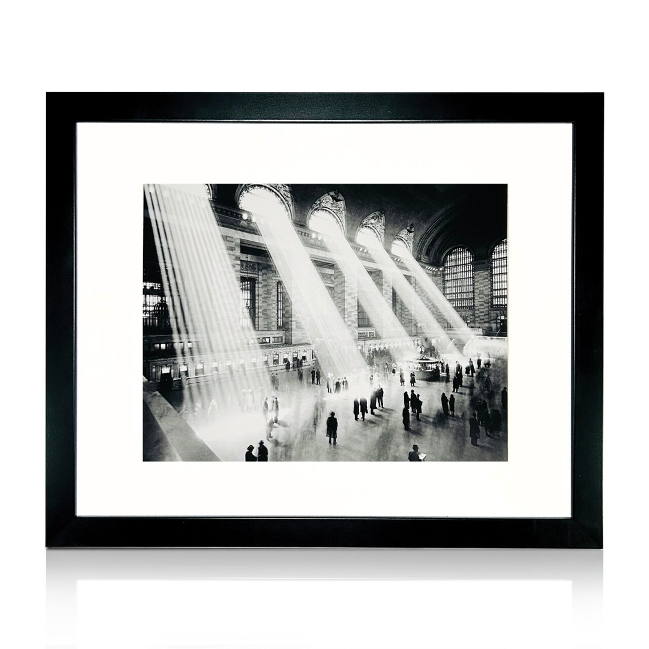 iFrame 18” x 22” Black Framed New York City Skyline Print Framed Art Work For Wall Decor With Photo Mat | NYC Skyline Wall Art | Black And White Picture Wall Art Decor